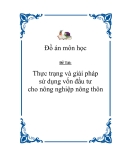 Đề Tài: Thực trạng và giải pháp sử dụng vốn đầu tư cho nông nghiệp nông thôn