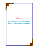 Luận văn Cổ phần hóa doanh nghiệp nhà nước – Thực trang và giải pháp