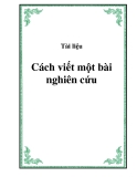 Cách viết một bài nghiên cứu