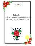 Đề tài “Thực trạng và giải pháp sử dụng vốn đầu tư cho nông nghiệp nông thôn”
