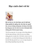 Học cách chơi với bé 