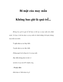 Bí mật của may mắn - Phần 2
