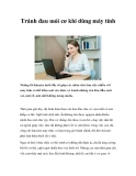 Tránh đau mỏi cơ khi dùng máy tính
