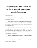 Công chứng hợp đồng chuyển đổi quyền sử dụng đất nông nghiệp, mã số hồ sơ 018794