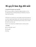 Bí quyết để làm đẹp đôi mắt