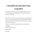 Cách phối màu rất đơn giản trong trang điểm