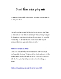 5 sai lầm của phụ nữ  