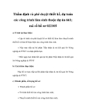 Thẩm định và phê duyệt thiết kế, dự toán các công trình lâm sinh thuộc dự án 661; mã số hồ sơ 022105