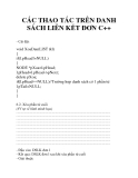 CÁC THAO TÁC TRÊN DANH SÁCH LIÊN KẾT ĐƠN C++