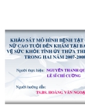 Đề tài: Khảo sát mô hình bệnh tật ở phụ nữ cao tuổi đến khám tại ban bảo vệ sức khỏe Thừa Thiên Huế trong hai năm 2007 - 2008