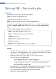  Ngôn ngữ SQL – Truy vấn đơn giản