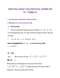 PHƯƠNG PHÁP GIẢI PHƯƠNG TRÌNH VÔ TỈ - TOÁN 12_1