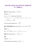 PHƯƠNG PHÁP GIẢI PHƯƠNG TRÌNH VÔ TỈ - TOÁN 12_2