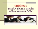 CHương 5: phân tích và hoạch định chiến lược