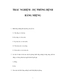 TRẮC NGHIỆM - DỰ PHÒNG BỆNH RĂNG MIỆNG 