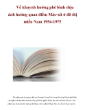 Về khuynh hướng phê bình chịu ảnh hưởng quan điểm Mác-xít ở đô thị miền Nam 1954-1975
