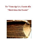Từ "Toàn tập S.A. Esenin đến "Bách khoa thư Esenin"