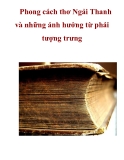 Phong cách thơ Ngải Thanh và những ảnh hưởng từ phái tượng trưng  