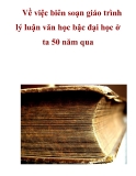 Về việc biên soạn giáo trình lý luận văn học bậc đại học ở ta 50 năm qua