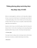 Những phương pháp marketing được ứng dụng rộng rãi nhất 