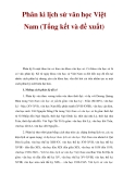 Phân kì lịch sử văn học Việt Nam (Tổng kết và đề xuất) 