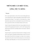 NHỮNG ĐIỀU CẦN BIẾT VỀ DA, LÔNG, TÓC VÀ MÓNG 