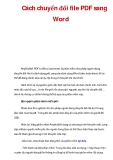 Cách chuyển đổi file PDF sang Word 