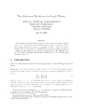 Báo cáo toán học: "Two Extremal Problems in Graph Theory"
