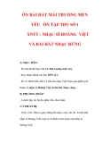 Giáo án Âm nhạc lớp 7 : Tên bài dạy : ÔN BÀI HÁT MÁI TRƯỜNG MẾN YÊU ÔN TẬP TĐN SỐ 1 ÂNTT : NHẠC SĨ HOÀNG VIỆT VÀ BÀI HÁT NHẠC RỪNG 