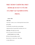 Giáo án Vật lý lớp 7 : Tên bài dạy : THỰC HÀNH VÀ KIỂM TRA THỰC HÀNH: QUAN SÁT VÀ VẼ ẢNH CỦA MỘT VẬT TẠO BỞI GƯƠNG PHẲNG. 