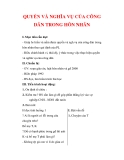 Giáo án Công dân lớp 9 : Tên bài dạy : QUYỀN VÀ NGHĨA VỤ CỦA CÔNG DÂN TRONG HÔN NHÂN 