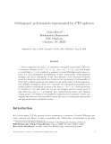 Báo cáo toán học: " Orthogonal polynomials represented by CW -spheres"