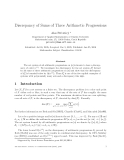 Báo cáo toán học: "Discrepancy of Sums of Three Arithmetic Progressions"