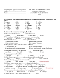  THE FIRST TERM EXAMINATION SUBJECT: ENGLISH ACADEMIC YEAR: 2010-2011 (01)