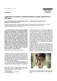 Báo cáo khoa học: "Application of a temporary palatal prosthesis in a puppy suffering from cleft palate"