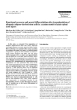 Báo cáo khoa học: "Functional recovery and neural differentiation after transplantation of allogenic adipose-derived stem cells in a canine model of acute spinal cord injury"
