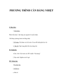 PHƯƠNG TRÌNH CÂN BẰNG NHIỆT 