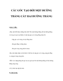 CÁC GÓC TẠO BỞI MỘT ĐƯỜNG THẲNG CẮT HAI ĐƯỜNG THẲNG 