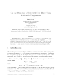 Báo cáo toán học: "On the Structure of Sets with Few Three-Term Arithmetic Progressions"