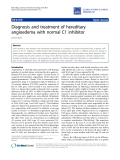 Báo cáo y học: "Diagnosis and treatment of hereditary angioedema with normal C1 inhibitor"