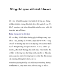Đừng chủ quan sốt virut ở trẻ em