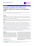 Báo cáo y học: " Population specificity of the DNAI1 gene mutation spectrum in primary ciliary dyskinesia (PCD)"
