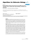 Báo cáo sinh học: " Ranking differentially expressed genes from Affymetrix gene expression data: methods with reproducibility, sensitivity, and specificity"