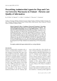 Báo cáo khoa học: "Prescribing Antimicrobial Agents for Dogs and Cats via University Pharmacies in Finland – Patterns and Quality of Information"