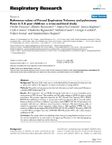 Báo cáo y học: " Reference values of Forced Expiratory Volumes and pulmonary flows in 3–6 year children: a cross-sectional study"