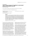 Báo cáo khoa học: " How to compare adequacy of algorithms to control blood glucose in the intensive care unit"