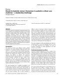 Báo cáo khoa học: "Bench-to-bedside review: Humanism in pediatric critical care medicine – a leadership challenge"