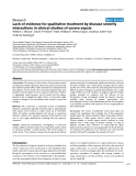 Báo cáo khoa học: "Lack of evidence for qualitative treatment by disease severity interactions in clinical studies of severe sepsis"