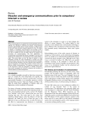 Báo cáo khoa học: " Disaster and emergency communications prior to computers/ Internet: a rew"