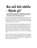 Ra mồ hôi nhiều - Bệnh gì? Chứng tăng tiết mồ hôi gây rất nhiều phiền toái